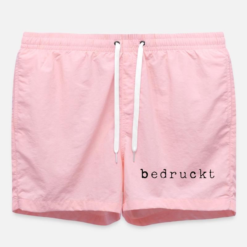 printed statement black - Swim Trunks - pink