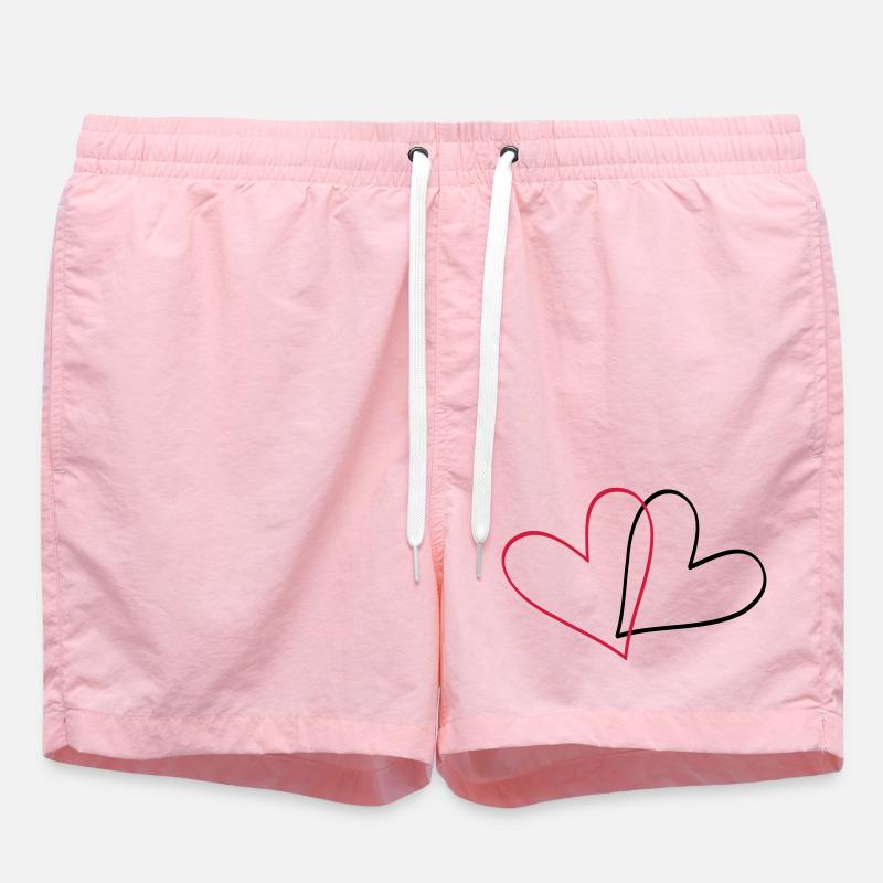 Herzen Herz Geschenkidee Partnerlook - Badeshorts - Pink