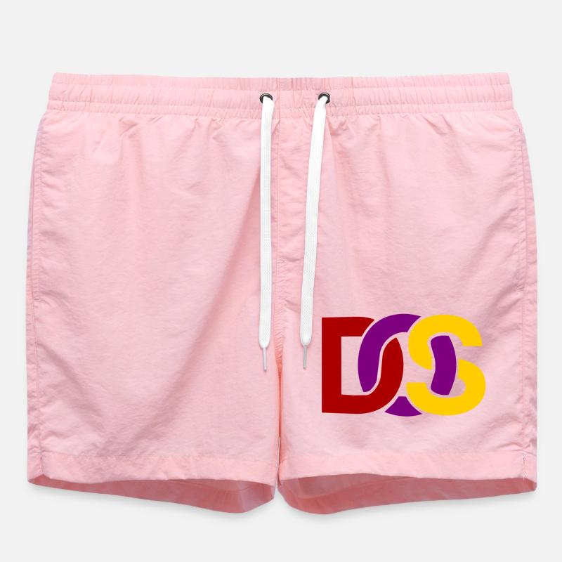 Retro MS DOS Logo - Swim Trunks - pink