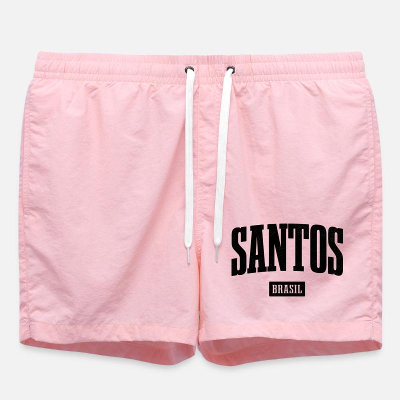 Lettrage en gras Santos Brasil - Short de bain - rose