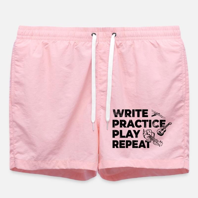 Writing, practicing, playing, repeating - Swim Trunks - pink