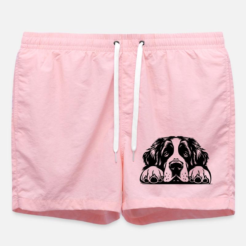 St. Bernard head with paws - Swim Trunks - pink