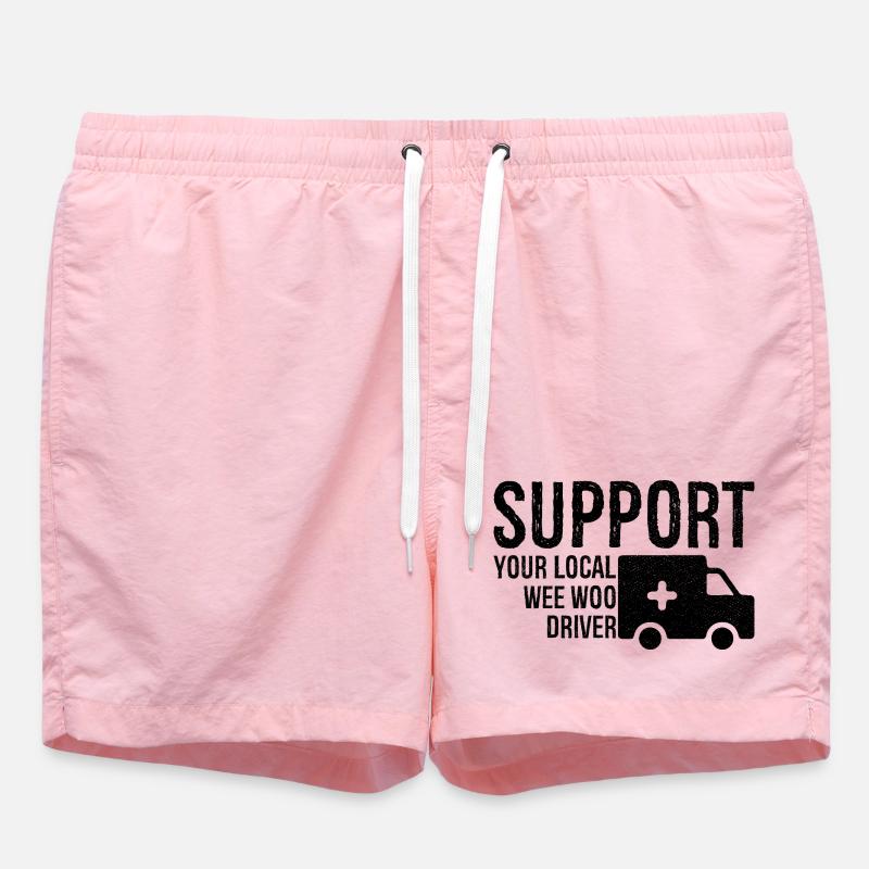 support your local wee woo driver - Swim Trunks - pink