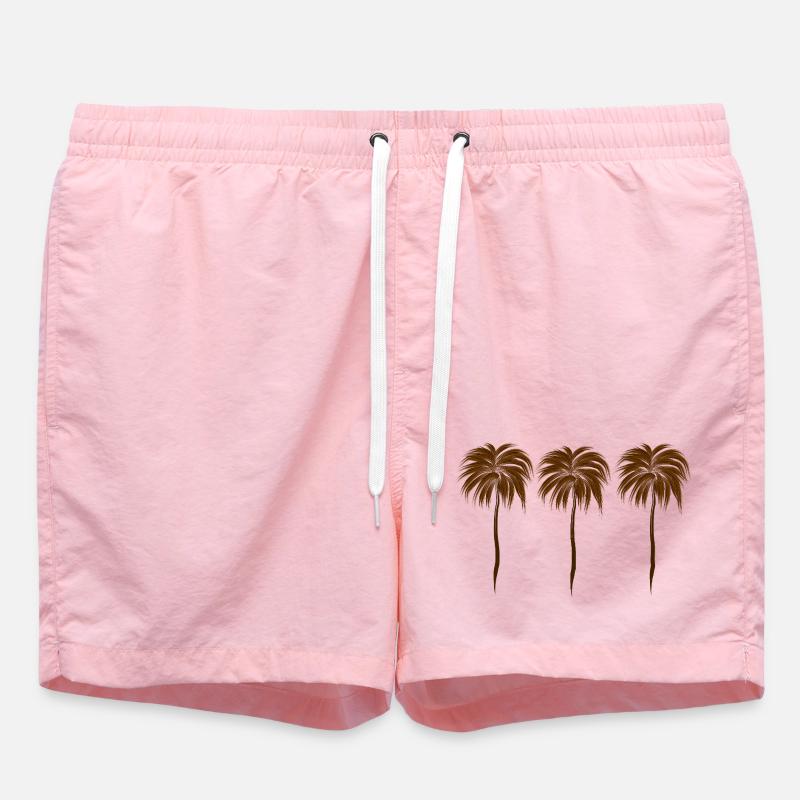 Three Palm Trees - Swim Trunks - pink