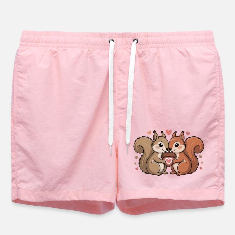 Couple d’écureuils pour la Saint-Valentin - Short de bain - rose