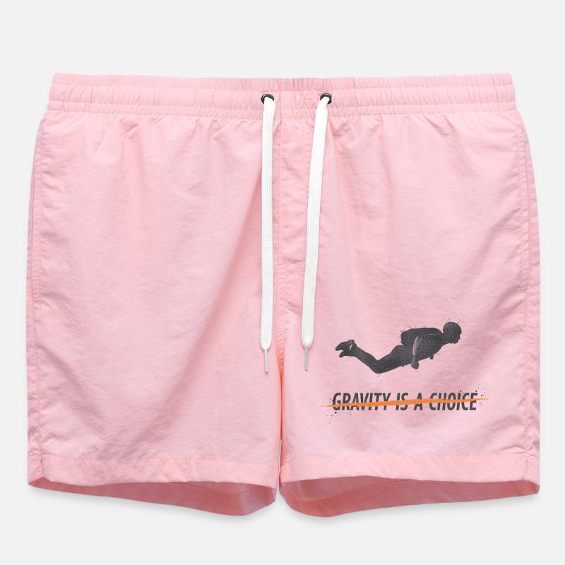 Dive Into Gravity: A Choice - Swim Trunks - pink