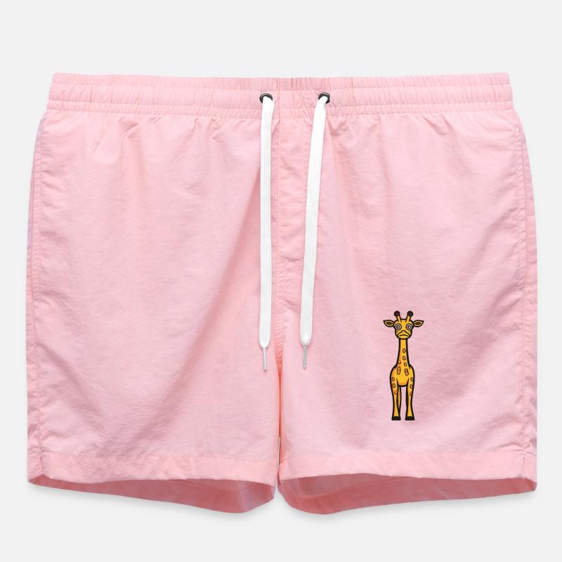 Girafe Halloween Bande dessinée drôle - Short de bain - rose
