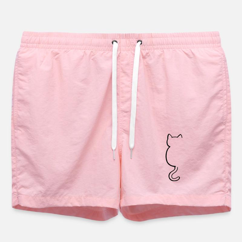cat silouette - Short de bain - rose