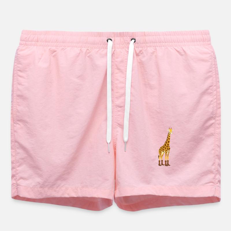 Giraffe with boot statement - Swim Trunks - pink