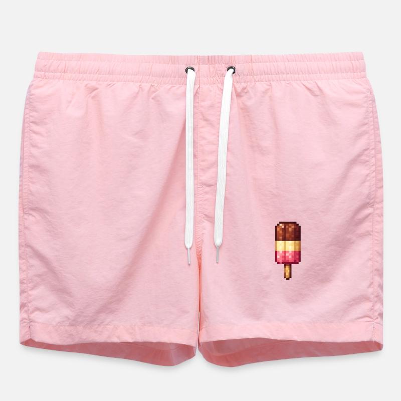 Glaces rétro pixelisées - Short de bain - rose
