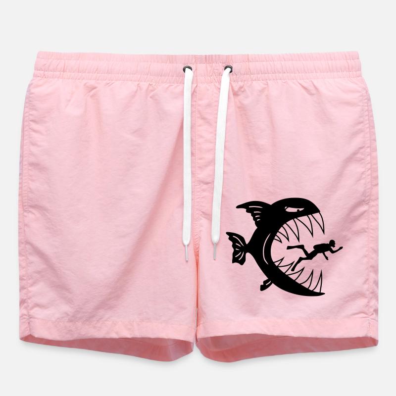 Monster Fish Eats Diver - Short de bain - rose