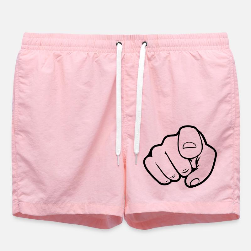 Main pointée du doigt - Short de bain - rose