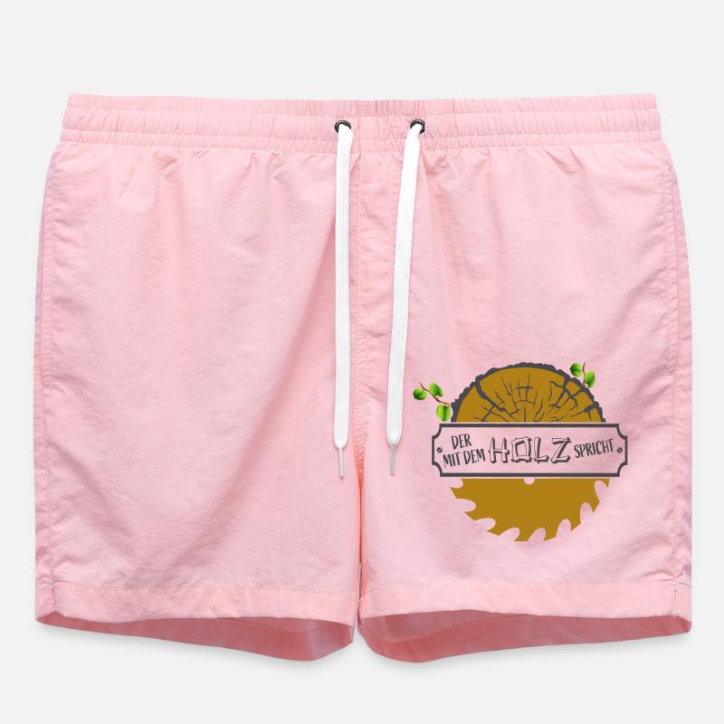 Der mit dem Holz spricht! - Badeshorts - Pink