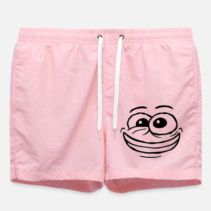 Design crazy comic face - Swim Trunks - pink