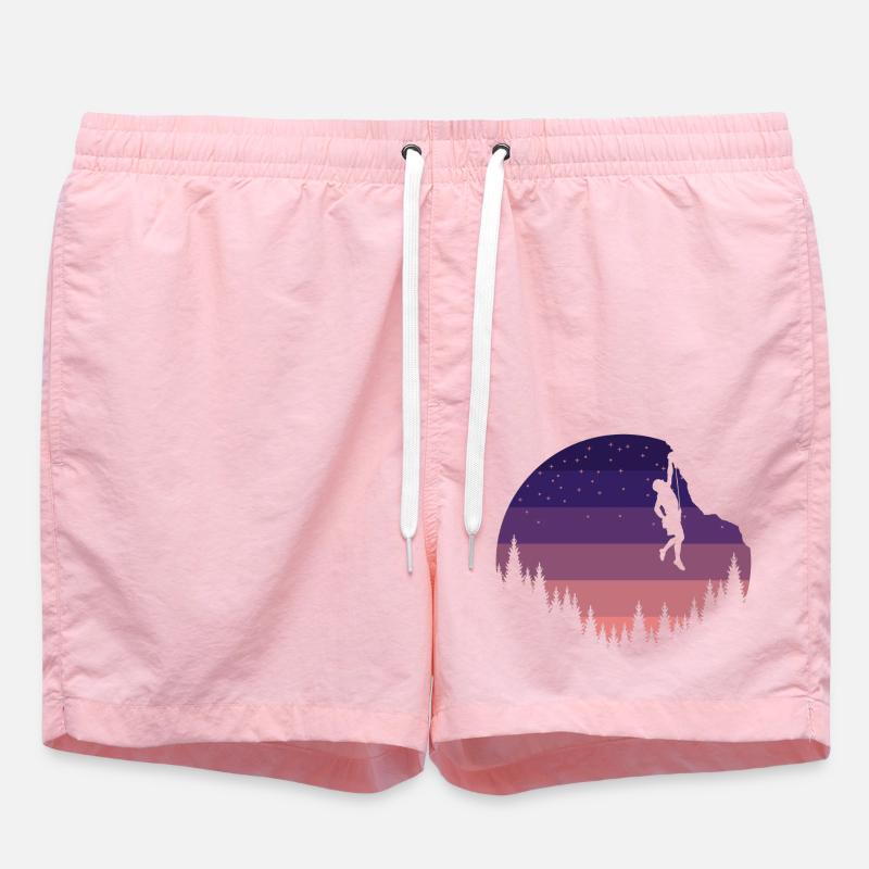 Climbing climbing a rock - Swim Trunks - pink