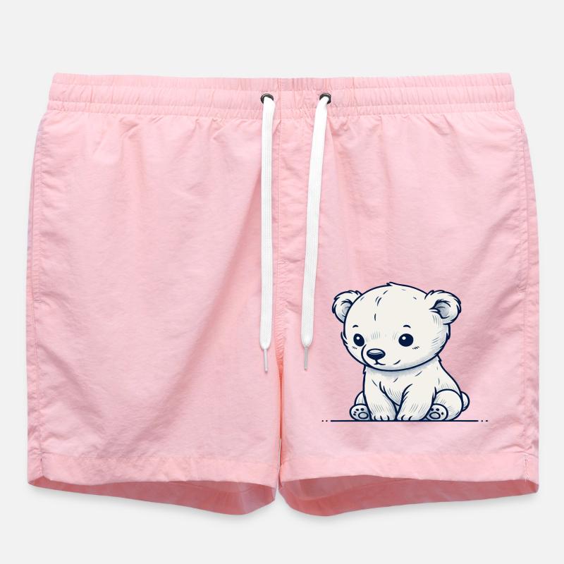 Ours blanc - Short de bain - rose