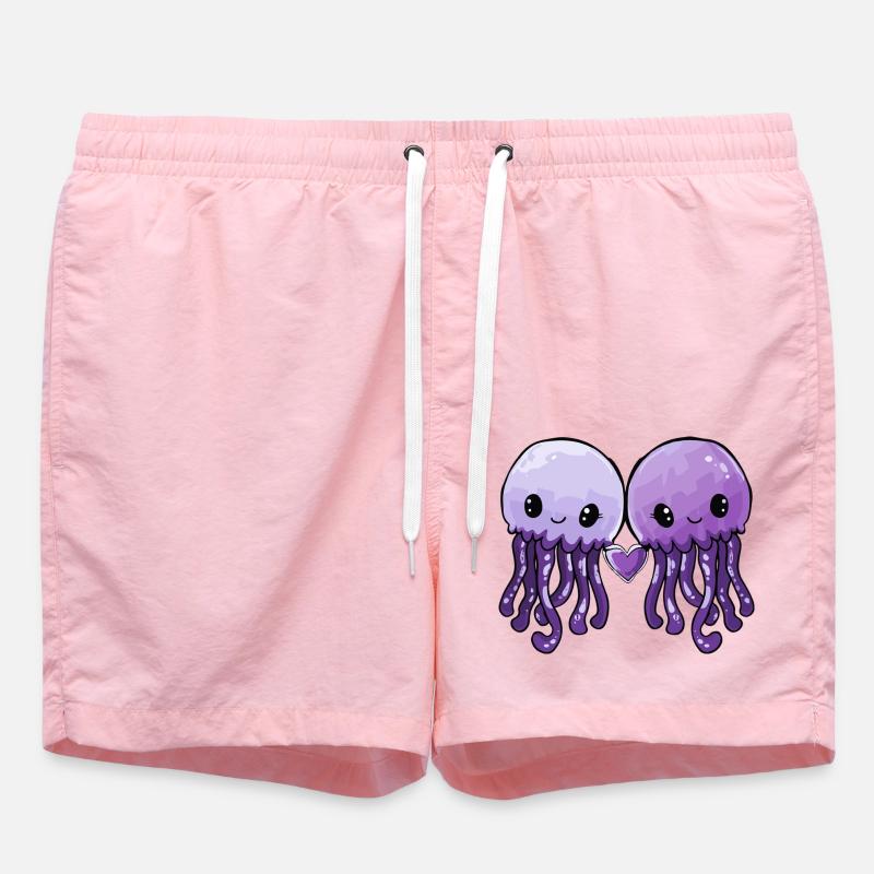 Méduses Couple Saint-Valentin - Short de bain - rose