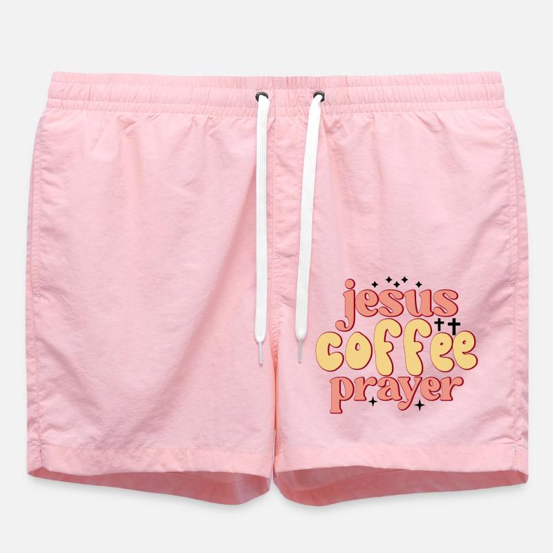Jésus, Café, Prière - Short de bain - rose