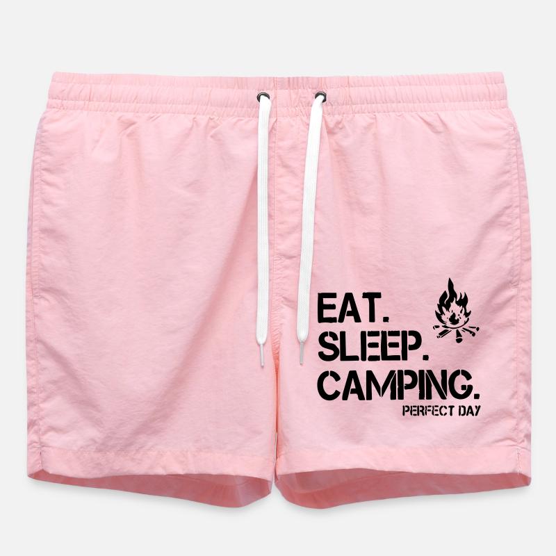 Essen, Schlafen, Camping - Badeshorts - Pink