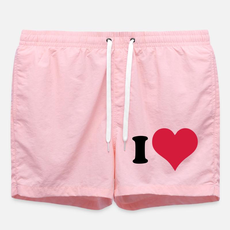 Ich Liebe - Ich Herz - Badeshorts - Pink