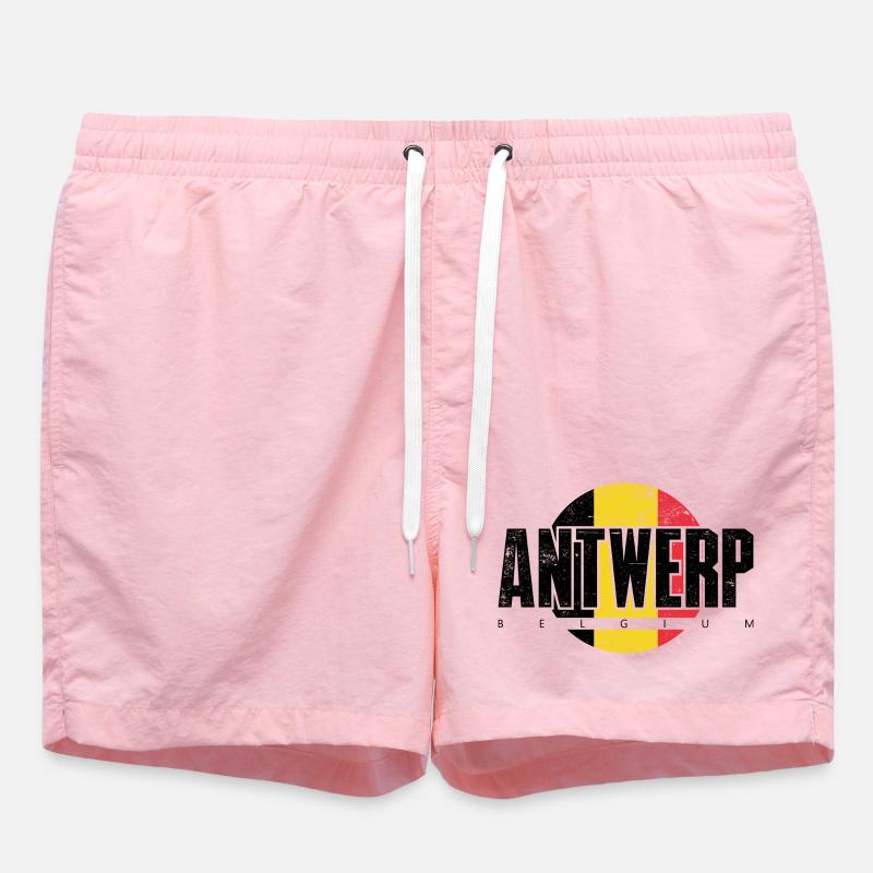 We Emblem Split Gelb Rot - Badeshorts - Pink