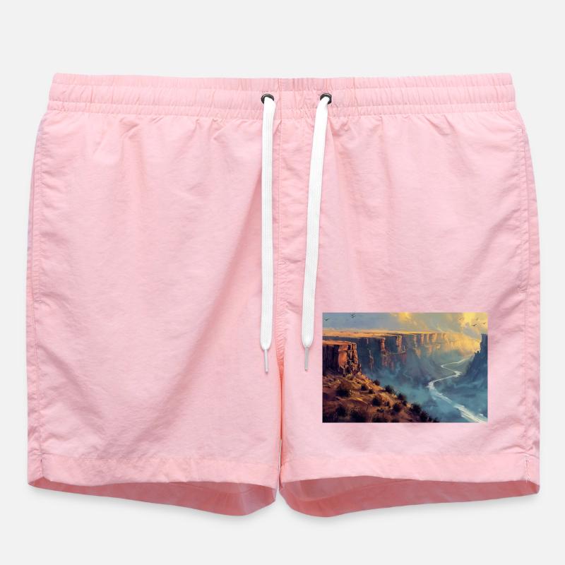 Poster Illustration Paysage de Canyon - Short de bain - rose