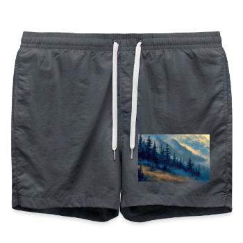 Poster Illustration Paysage de Montagne - Short de bain -  - Devant