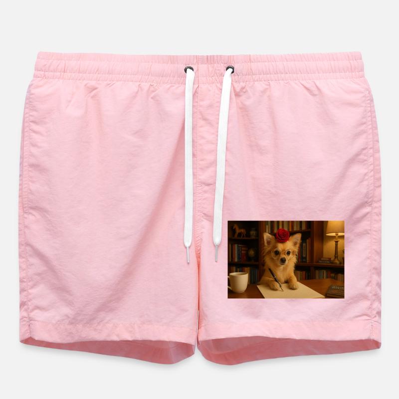 Chihuahua Intelligent et Chic avec Rose - Short de bain - rose
