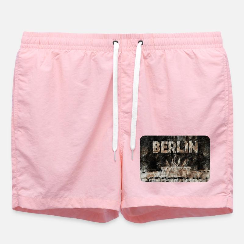 Berlin Weathered concrete pattern - Swim Trunks - pink