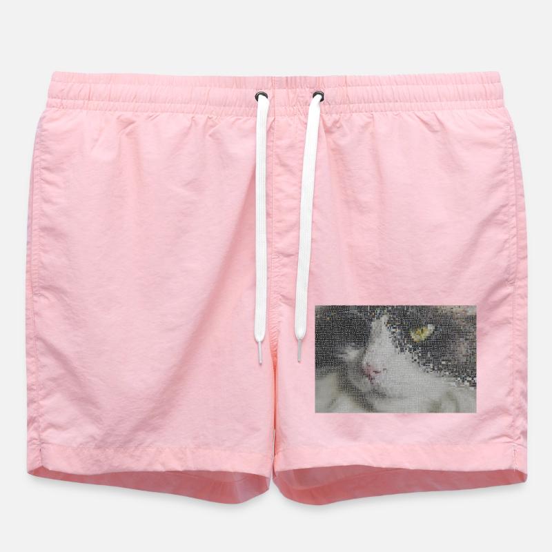 Mosaïque de portrait de chat - Short de bain - rose