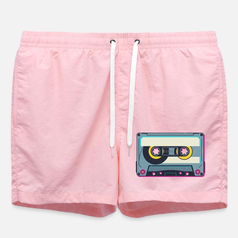 Retro Cassette - Swim Trunks - pink
