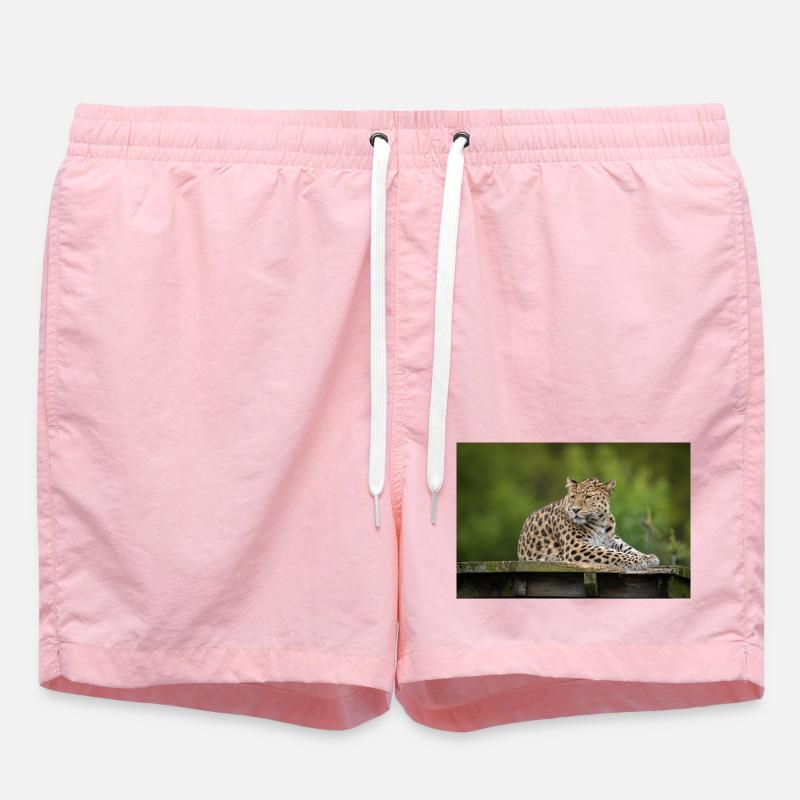léopard - Short de bain - rose