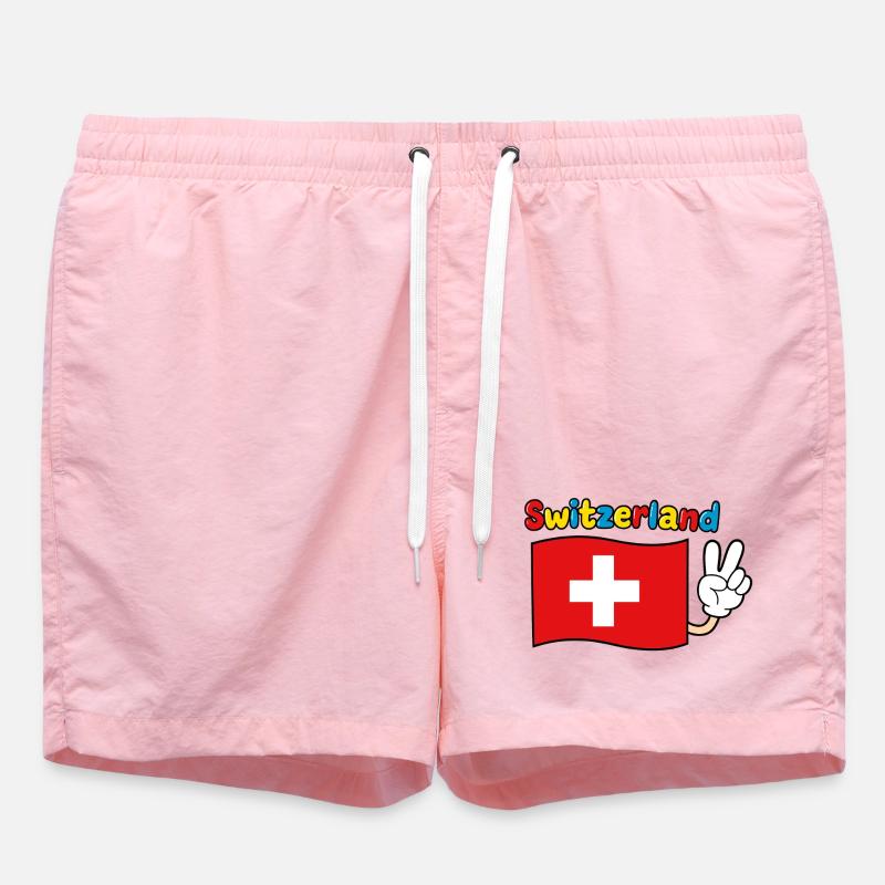 Drapeau suisse - Short de bain - rose