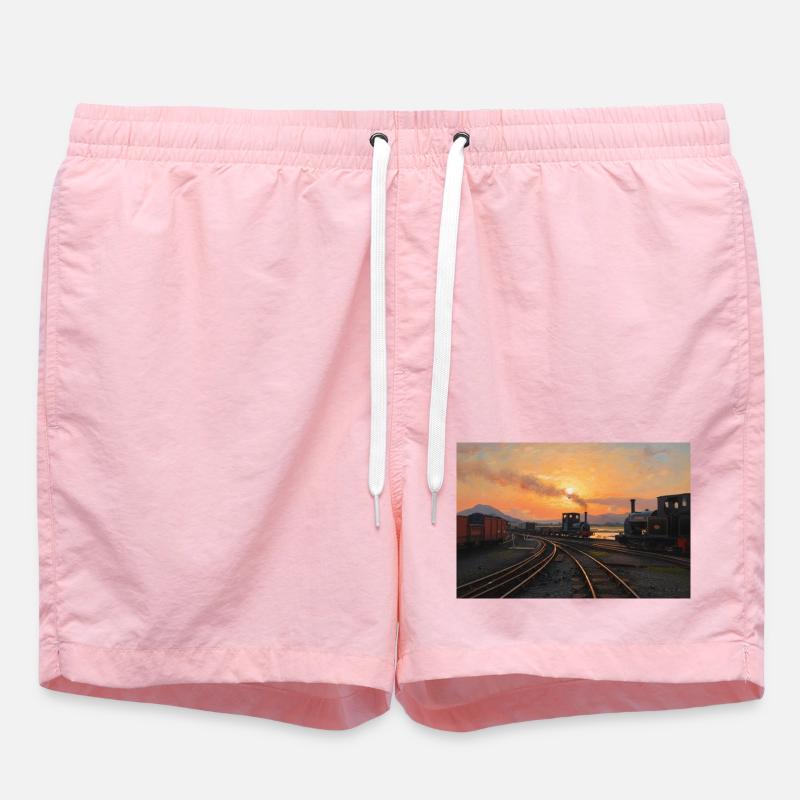 Ffestiniog Coucher de soleil - Short de bain - rose
