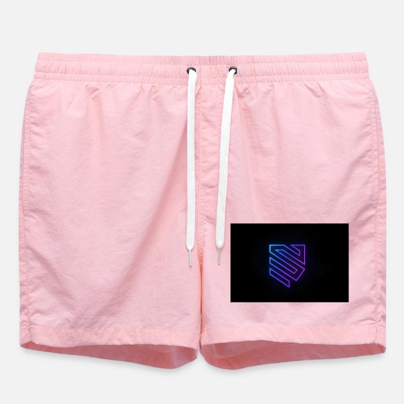 Neon Geometrie Logo Gradient - Badeshorts - Pink