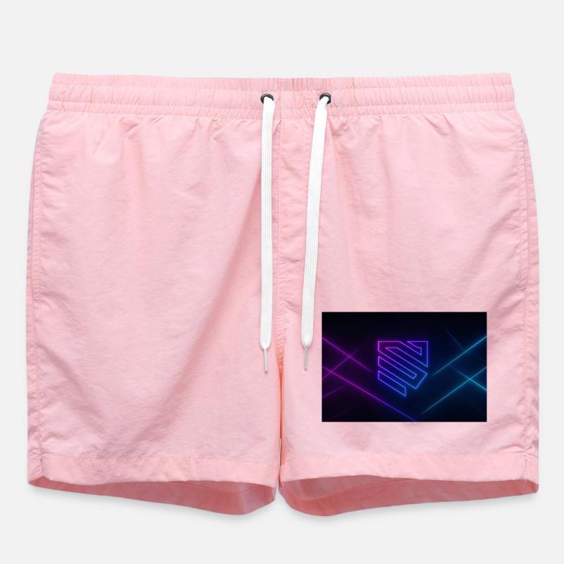 Neon Geometry Glow - Swim Trunks - pink