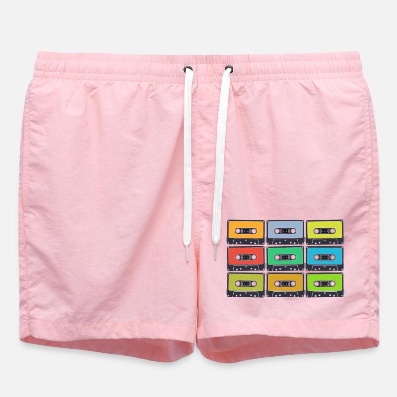 Cassettes rétro en couleur - Short de bain - rose