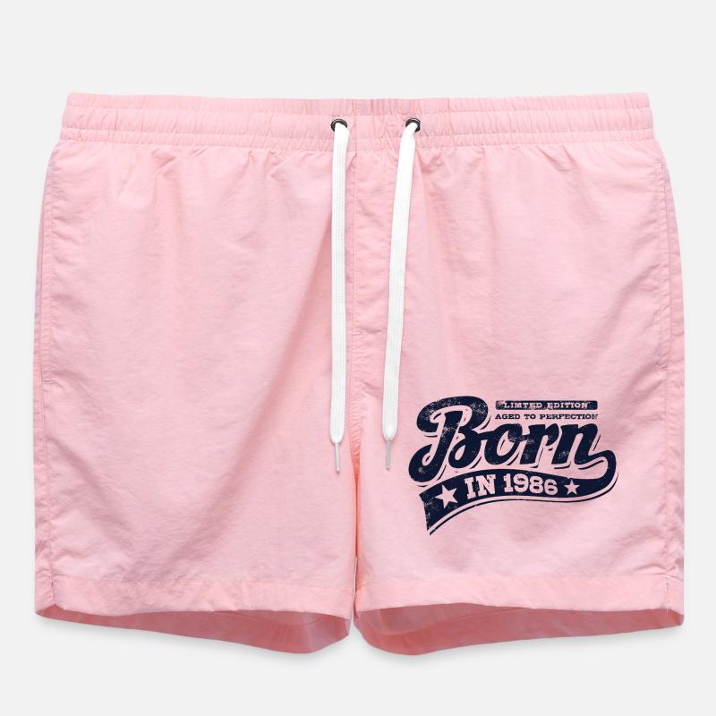 Né en 1986 - Anniversaire - Édition limitée - Short de bain - rose