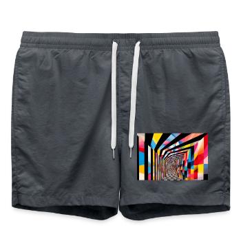 Colorful Geometric Tunnel - Swim Trunks -  - Front