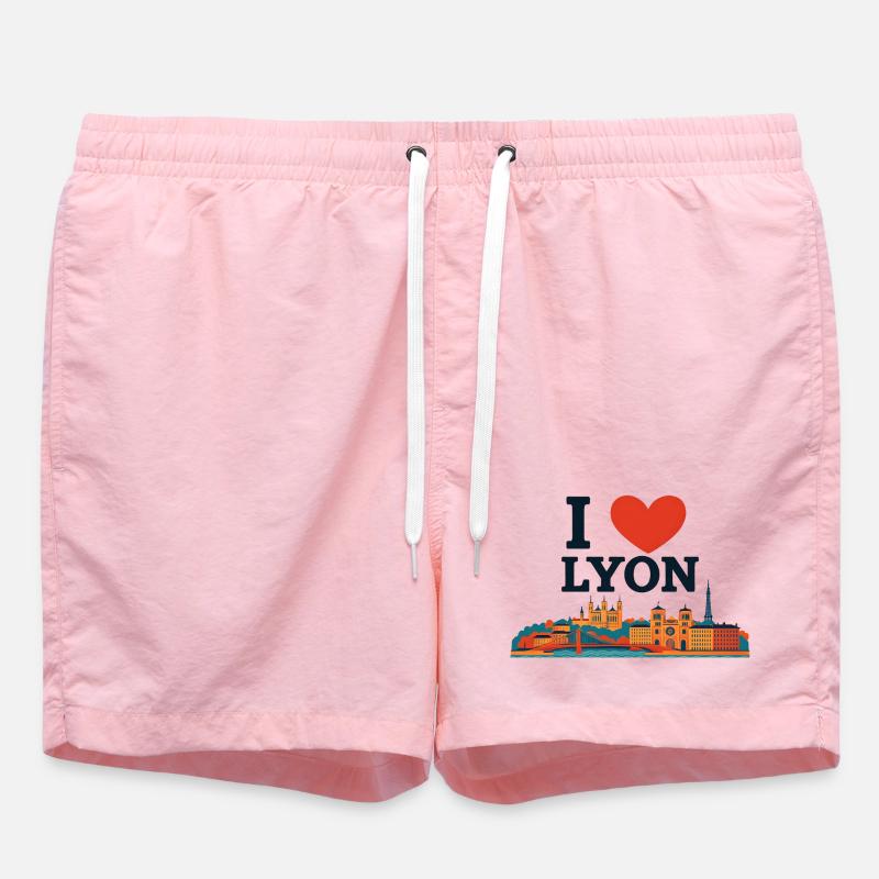 I Love Lyon – Skyline Coloré - Short de bain - rose
