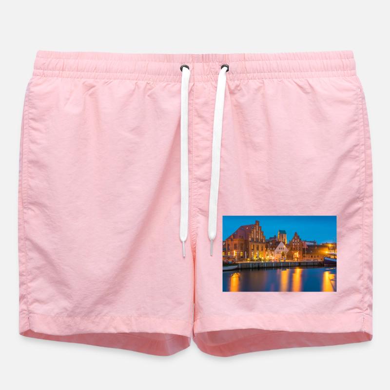 Wismar am Abend - Badeshorts - Pink