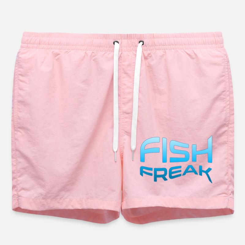 FISH FREAK Aquatic Typography - Swim Trunks - pink