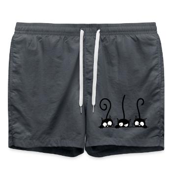Trois chats noirs curieux - Short de bain -  - Devant
