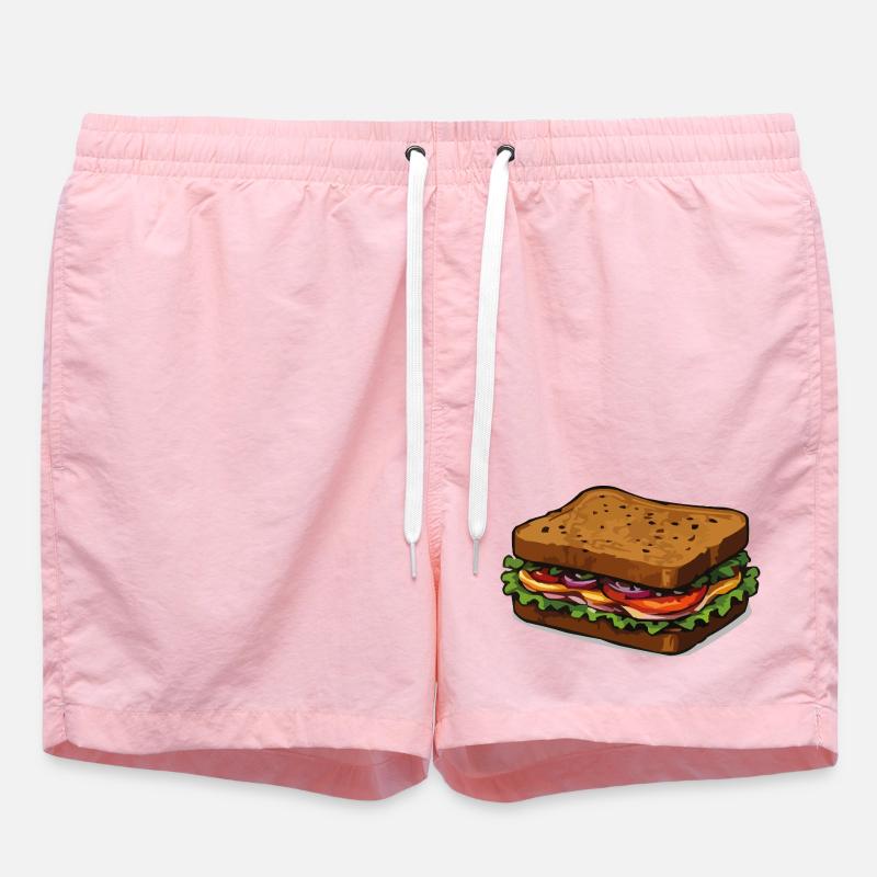 Sandwich illustration - Swim Trunks - pink