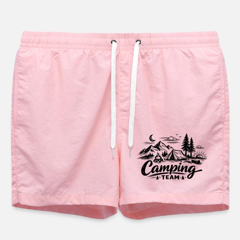 Camping Team Tent - Swim Trunks - pink