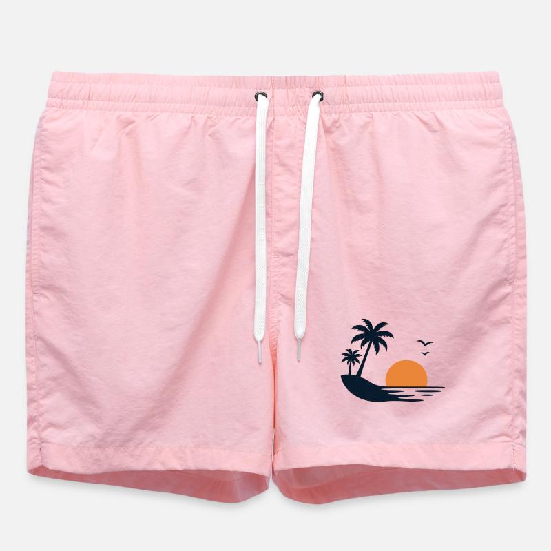 Île tropicale du couchant de soleil - Short de bain - rose