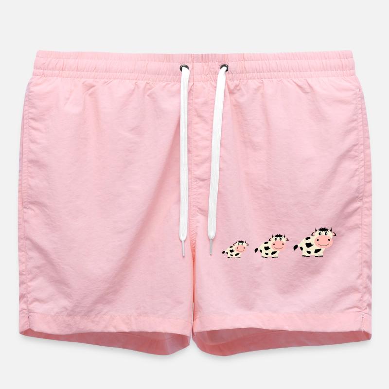 Cow Cows Comic - Swim Trunks - pink