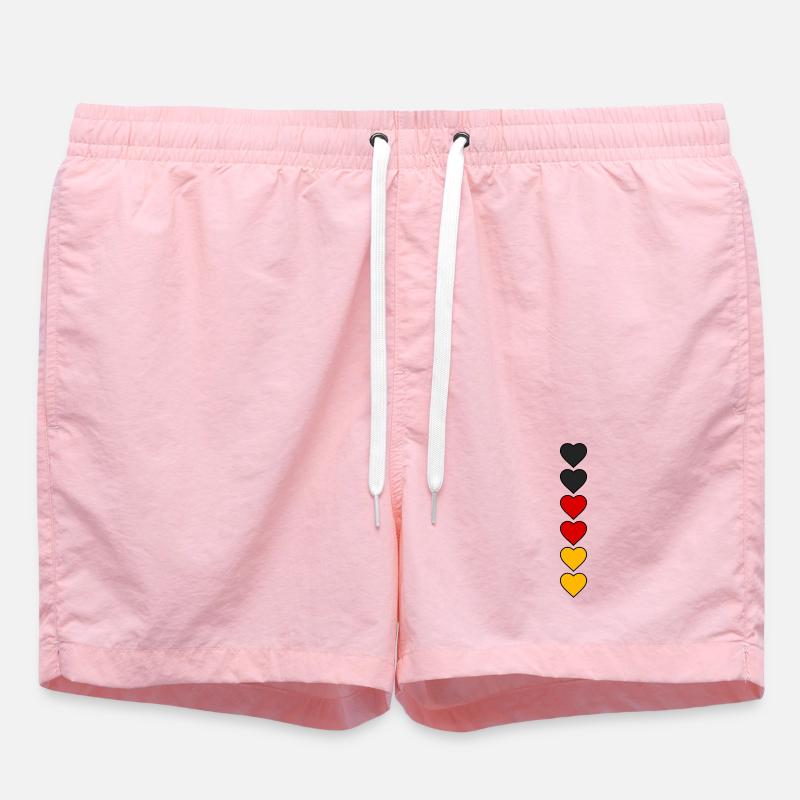 Germany Hearts - Swim Trunks - pink