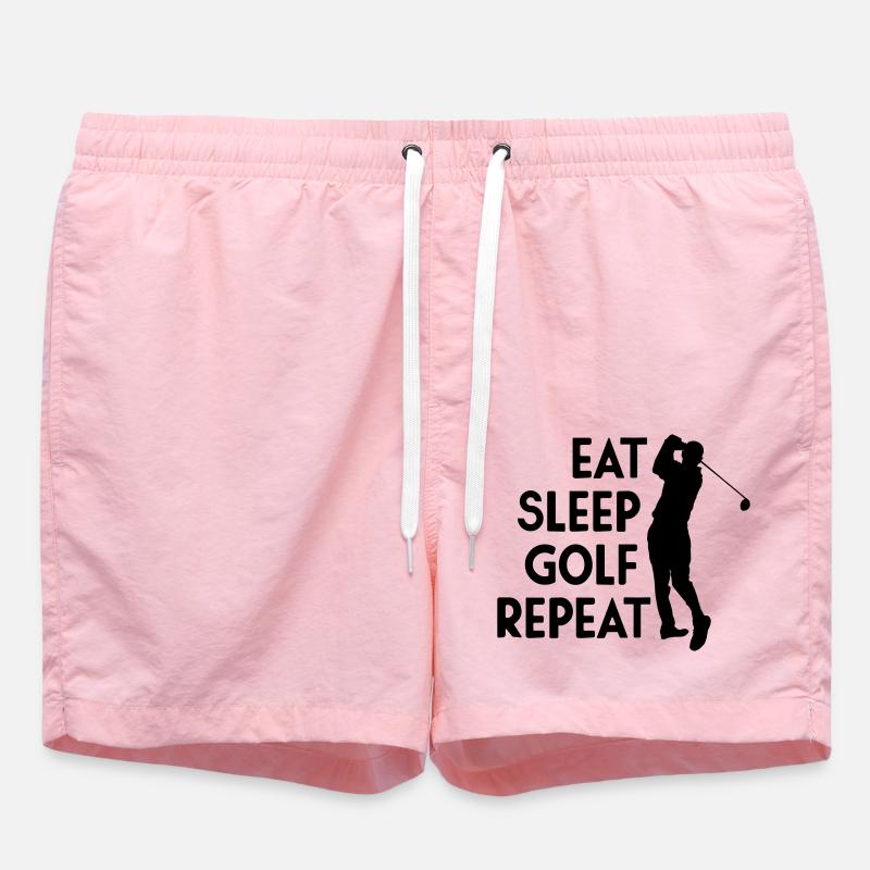 Eat Sleep Golf Repeat - Short de bain - rose