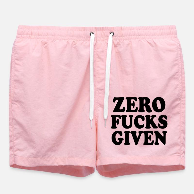 Zero fucks given - Short de bain - rose
